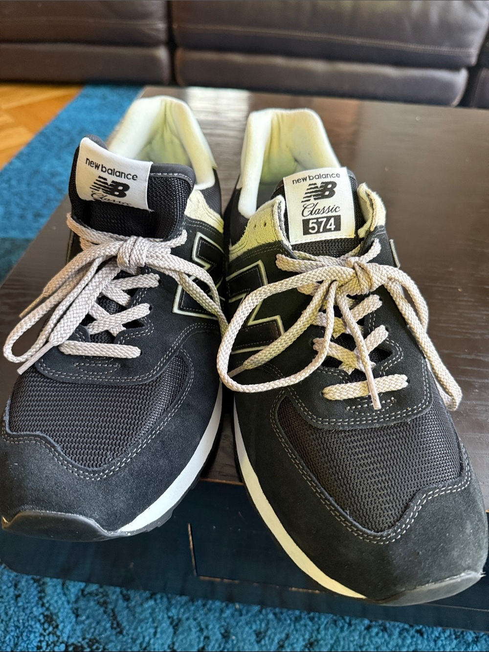 New Balance Black and Light Gray 574 Classic Sneakers